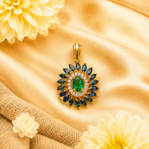 B/S +Diamond +Emerald Pendant
