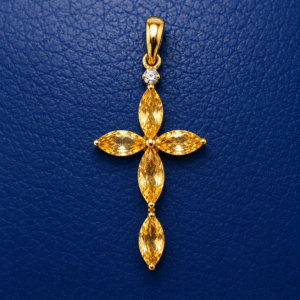 Yellow Saphayer Cross Pendant