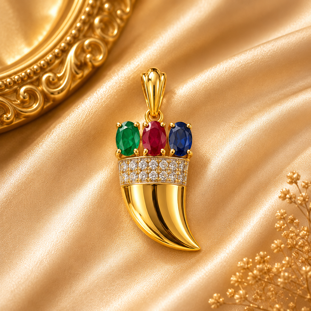 Emerald + Ruby Pendant