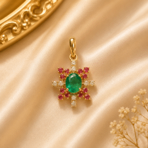 Embrald + Ruby pendant