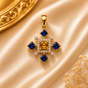 Blue Saphayer + Yellow Saphayer Pendant
