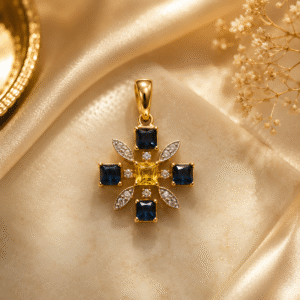 Blue Saphayer + Yellow Saphayer Pendant