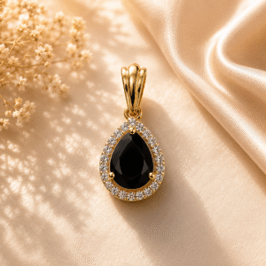 Blue Sapphire + Diamond Pendant
