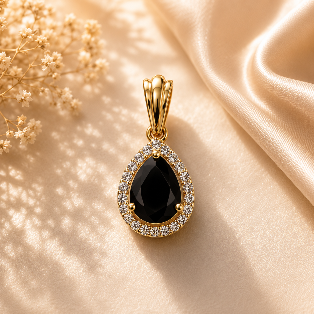 Blue Sapphire + Diamond Pendant