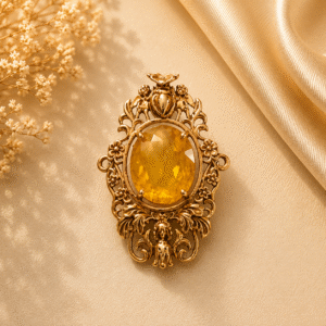 Antique Abhaya Yellow Gold Pendant