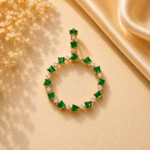 Emerald + Diamond Pendant