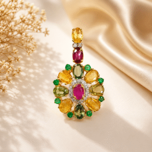 Multi Gemstone Diamond Pendant