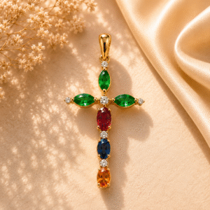 Multi Gemstone Diamond Pendant
