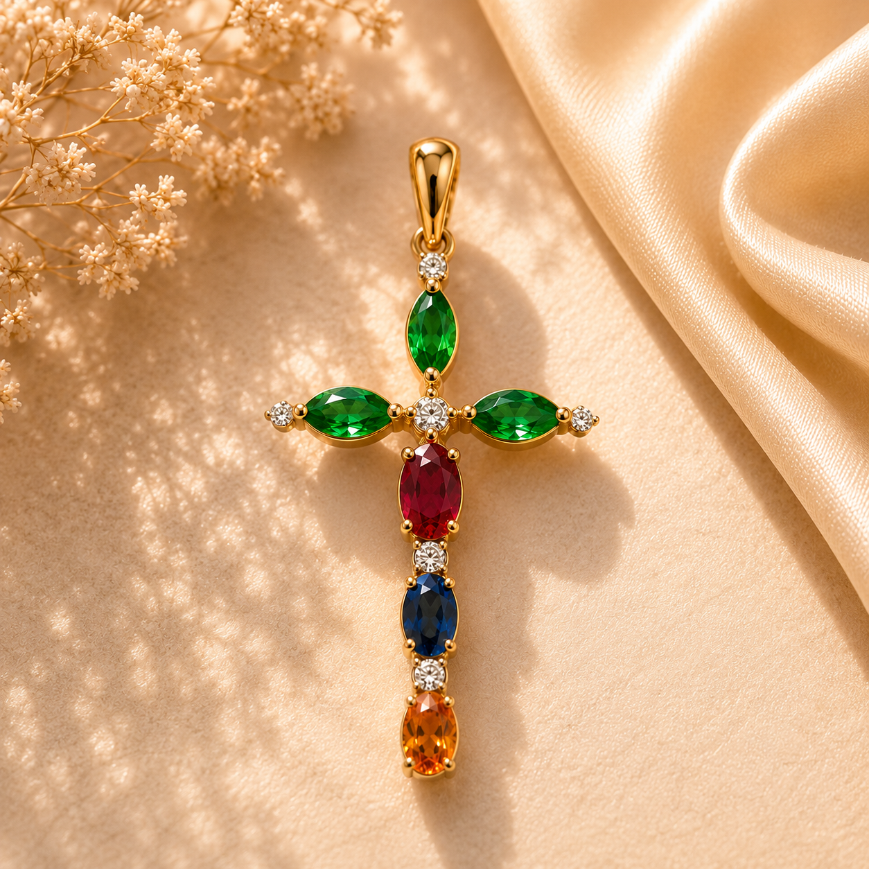 Multi Gemstone Diamond Pendant