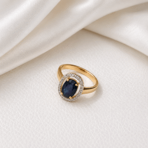 Blue Sapphire & Diamond Ring