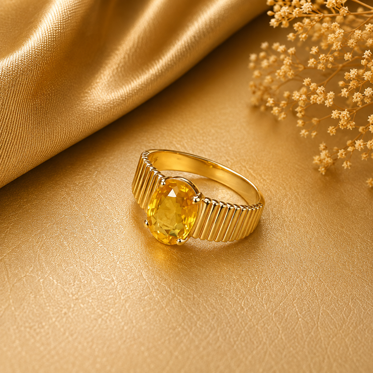 Yellow Saphayer Ring