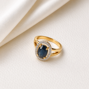 Blue Sapphire & Diamond Ring