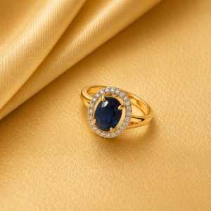 Blue Sapphire & Diamond Ring