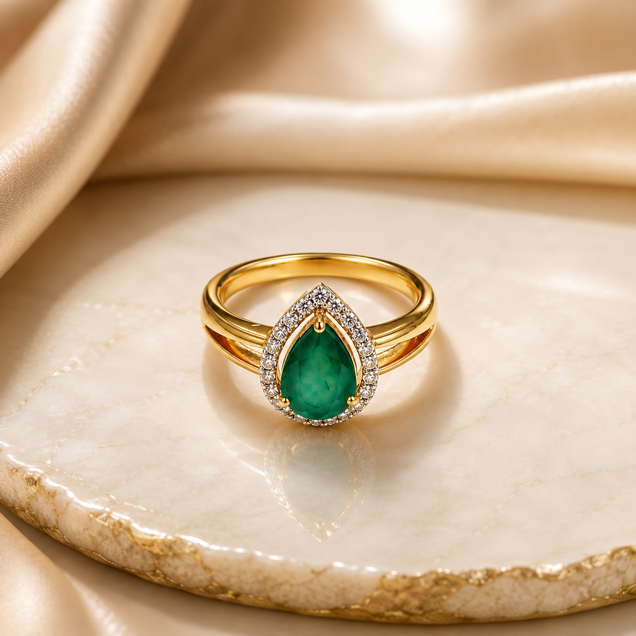 Emerald + Diamond Ring