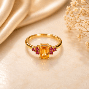 Yellow Sapphire & Ruby Ring