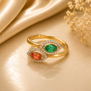 Pink + Emerald Ring