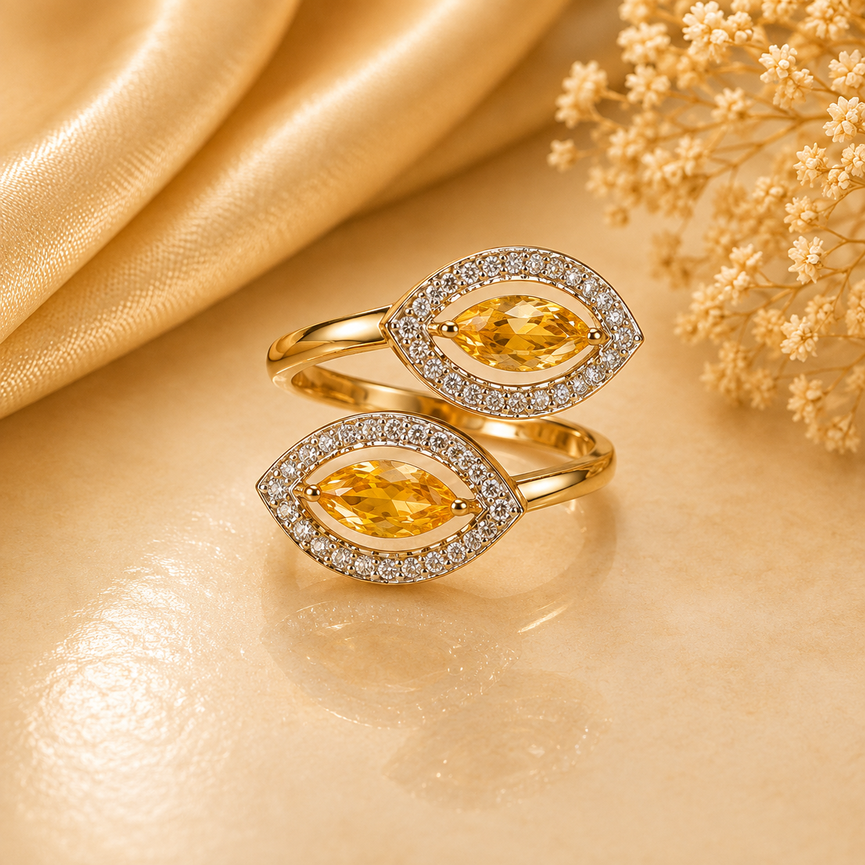 Diamond & Yellow Sapphire Markish Ring